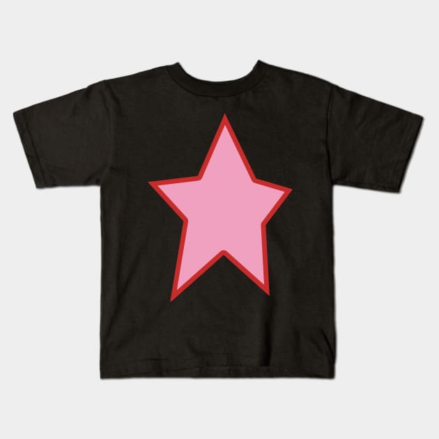 Pink Star Red Out Line Graphic Kids T-Shirt by ellenhenryart